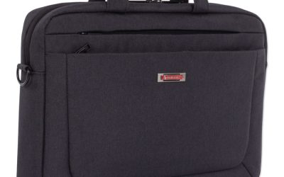 Cadence Slim Briefcase, Fits Devices Up to 15.6″, Polyester, 3.5 x 3.5 x 16, Charcoal