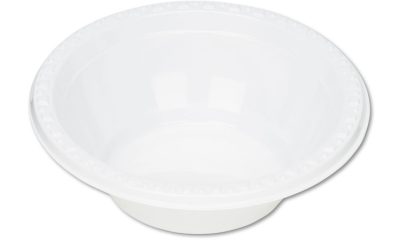 Plastic Dinnerware, Bowls, 5 Oz, White, 125/pack