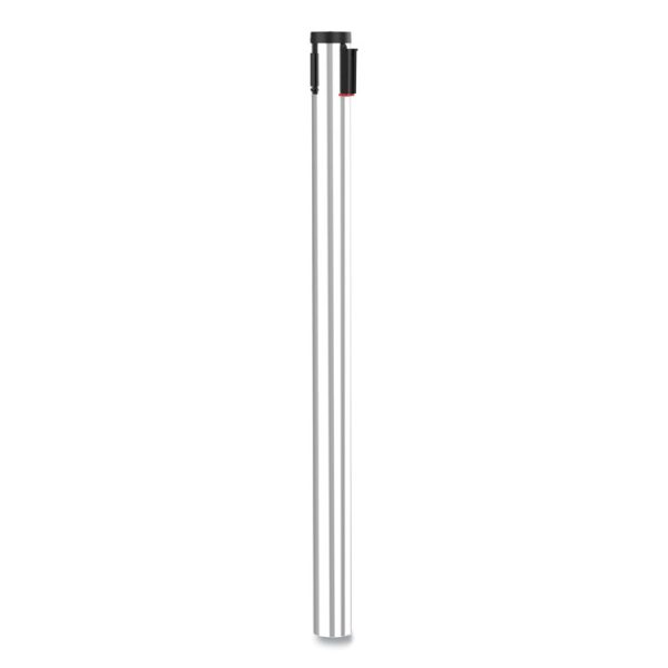 Adjusta-Tape Crowd Control Stanchion Posts Only, Polished Aluminum, 40" High, Silver, 2/Box - Image 3