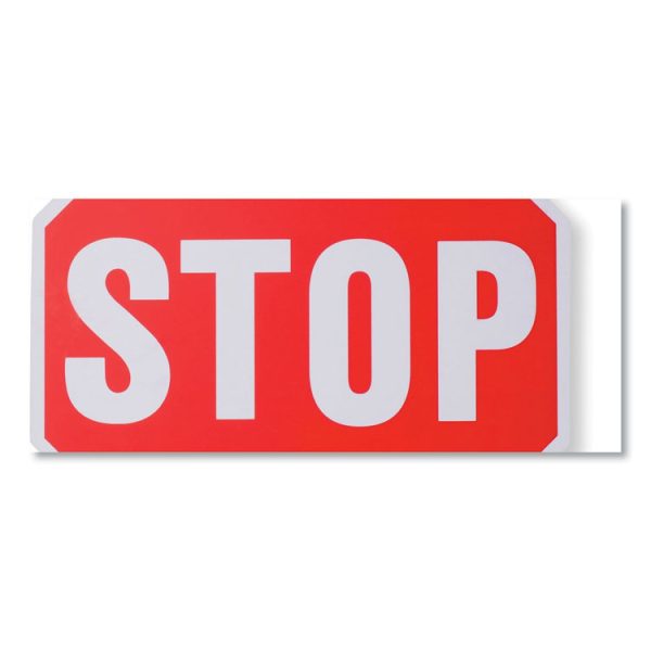 Handheld Stop Sign, 18" Red/White Face, White Graphics - Image 2