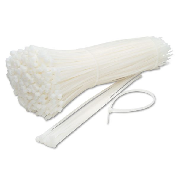 Nylon Cable Ties, 11 X 0.19, 50 Lb, Natural, 500/pack - Image 3