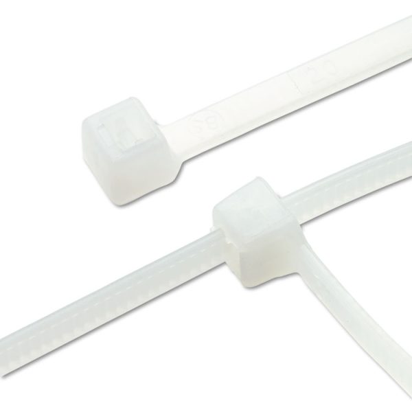 Nylon Cable Ties, 11 X 0.19, 50 Lb, Natural, 500/pack - Image 2