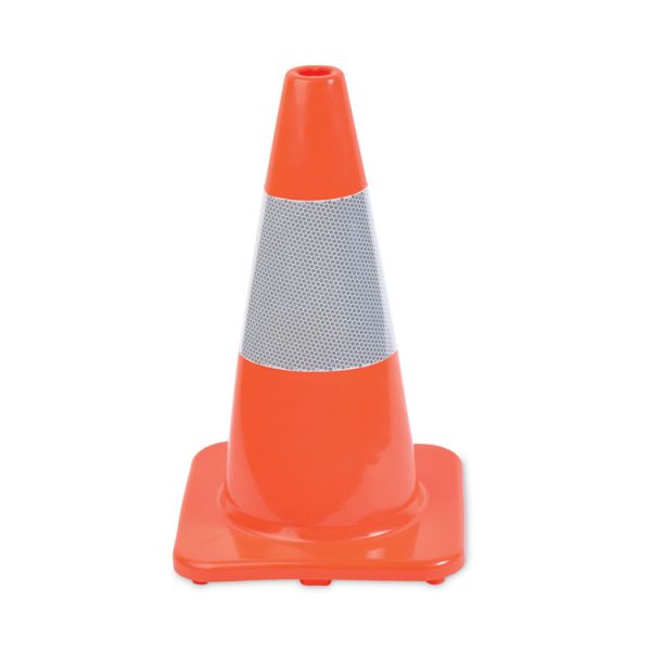 Traffic Cone, 10 X 10 X 18, Orange/silver - Image 3