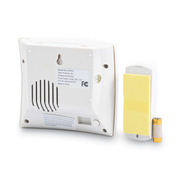Wireless Doorbell, Battery Operated, 1.38 x 0.75 x 3.5, Bone - Image 5