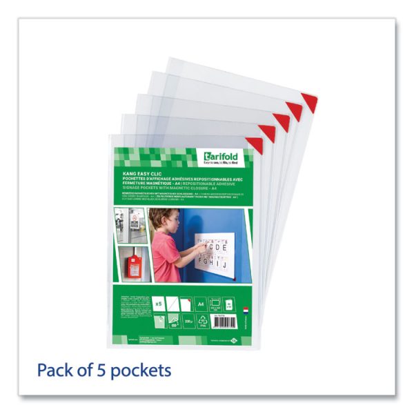 Kang Magnetic Closure Repositionable Pocket, 14 x 11, Clear Frame, 5/Pack - Image 3