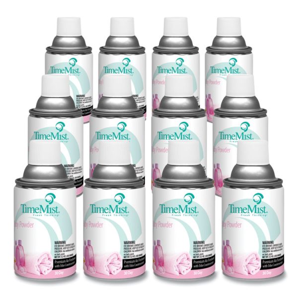 Premium Metered Air Freshener Refill, Baby Powder, 5.3 Oz Aerosol Spray, 12/carton - Image 3