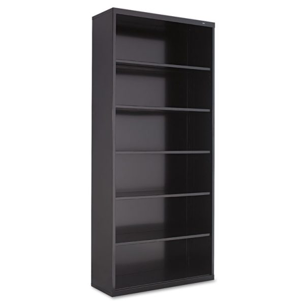 Metal Bookcase, Six-Shelf, 34.5w x 13.5d x 78h, Black - Image 2