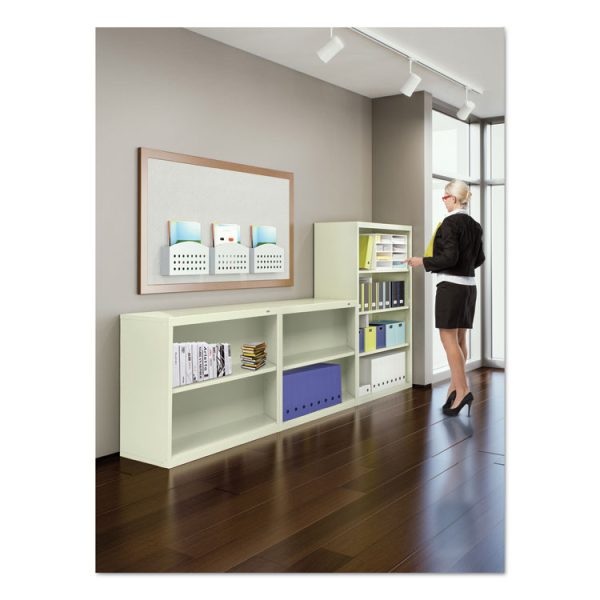 Metal Bookcase, Six-Shelf, 34.5w x 13.5h x 78h, Putty - Image 2