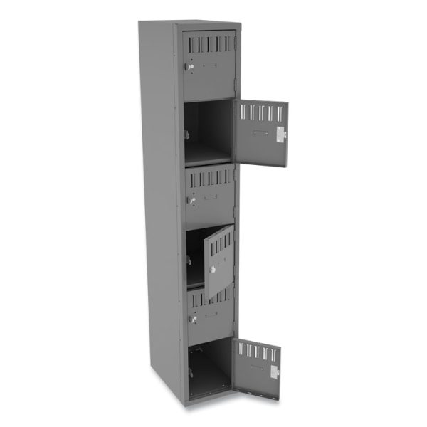 Box Compartments, Single Stack, 12w X 18d X 72h, Medium Gray - Image 2