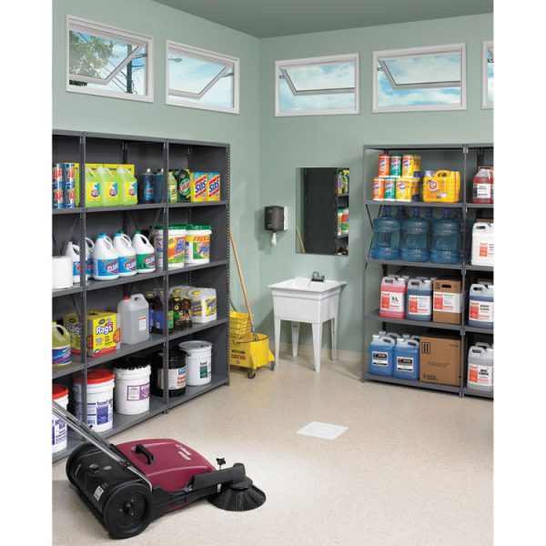 Closed Commercial Steel Shelving, Six-Shelf, 36w x 12d x 75h, Medium Gray - Image 2