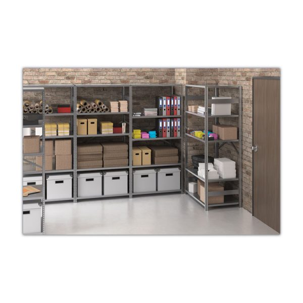 Closed Commercial Steel Shelving, Six-Shelf, 36w x 24d x 75h, Medium Gray - Image 2