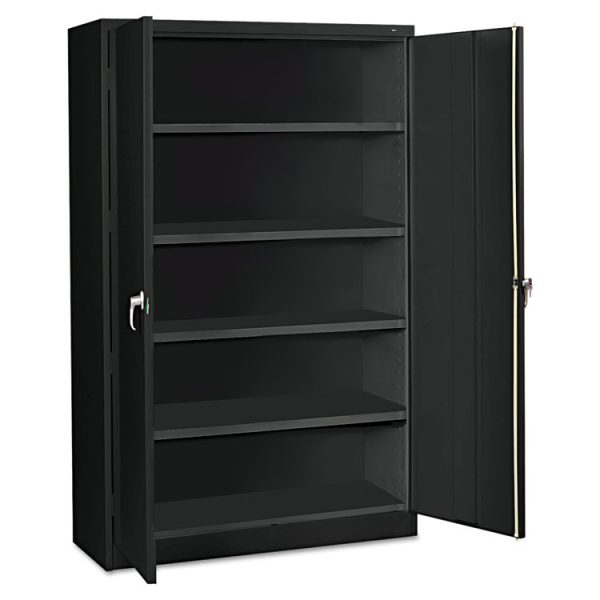 Assembled Jumbo Steel Storage Cabinet, 48w X 18d X 78h, Black - Image 2
