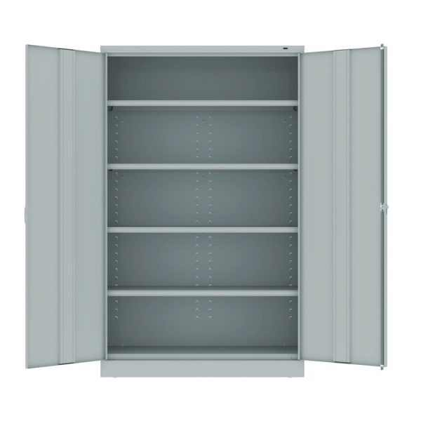 Assembled Jumbo Steel Storage Cabinet, 48w X 18d X 78h, Light Gray - Image 3