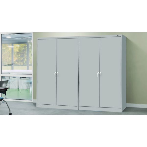 Assembled Jumbo Steel Storage Cabinet, 48w X 18d X 78h, Light Gray - Image 6