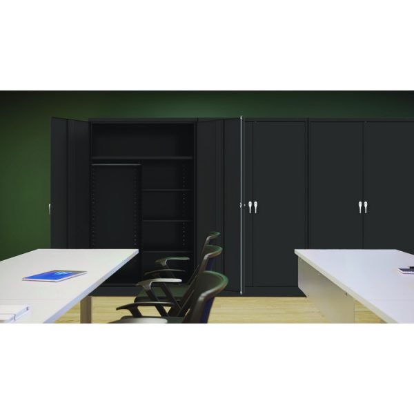 Jumbo Combination Steel Storage Cabinet, 48w X 24d X 78h, Black - Image 6