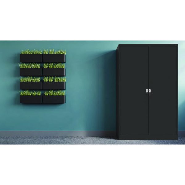 Jumbo Combination Steel Storage Cabinet, 48w X 24d X 78h, Black - Image 7
