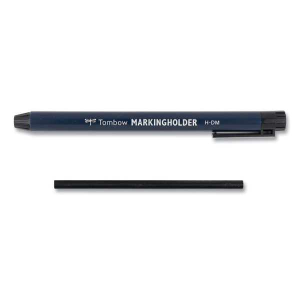 Wax-Based Marking Pencil, 4.4 Mm, Black Wax, Navy Blue Barrel, 10/box - Image 3