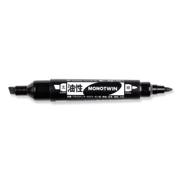 Mono Twin Bold Permanent Marker, Fine/broad Tips, Black, 10/box - Image 3