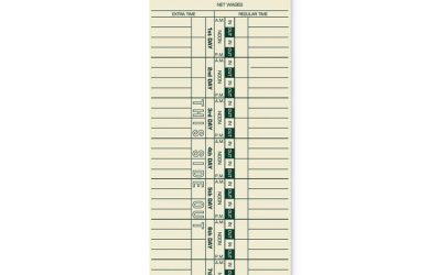 Time Clock Cards, Replacement For 10-100312/1950-9301/k14-36981d, One Side, 3.5 X 10.5, 500/box