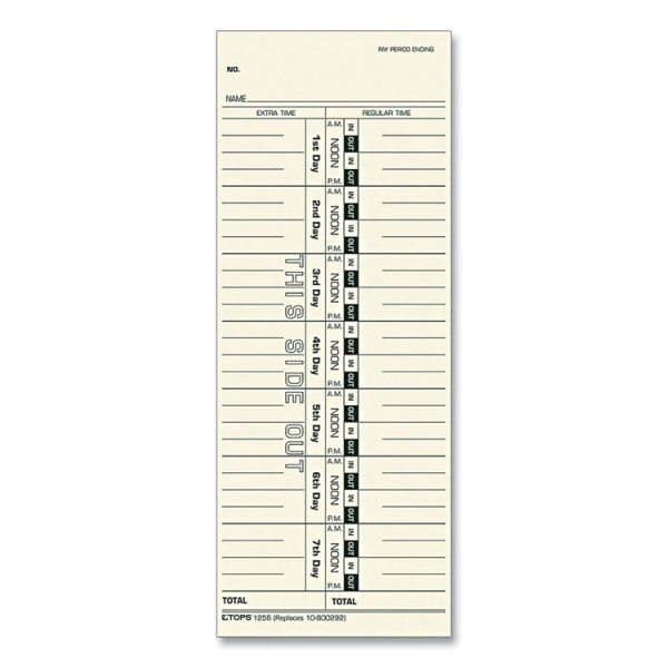 Time Clock Cards, Replacement For 10-800292, One Side, 3.5 X 9, 500/box - Image 4