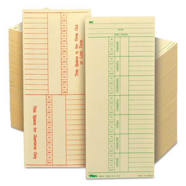 Time Clock Cards, Replacement For K14-15, Two Sides, 3.38 X 8.25, 500/box - Image 2