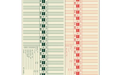Time Clock Cards, Replacement For Ch-107-2, Two Sides, 3.5 X 9, 500/box