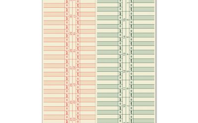 Time Clock Cards, Replacement For 10-100382/1950-9631, Two Sides, 3.5 X 10.5, 500/box