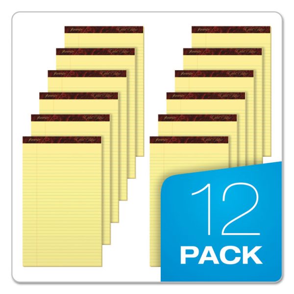 Gold Fibre Quality Writing Pads, Wide/legal Rule, 50 Canary-Yellow 8.5 X 14 Sheets, Dozen - Image 6