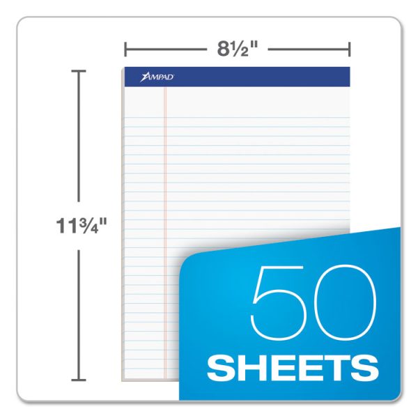 Recycled Writing Pads, Wide/legal Rule, Politex Green Kelsu Headband, 50 White 8.5 X 11.75 Sheets, Dozen - Image 2