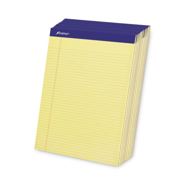 Perforated Writing Pads, Narrow Rule, 50 Canary-Yellow 8.5 X 11.75 Sheets, Dozen - Image 2