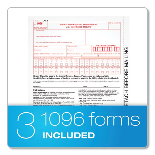 1099-INT Tax Forms for Inkjet/Laser Printers, Fiscal Year: 2023, Five-Part Carbonless, 8 x 5.5, 2 Forms/Sheet, 24 Forms Total - Image 4