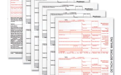 1099-MISC Tax Forms, Fiscal Year: 2023, Five-Part Carbonless, 8.5 x 5.5, 2 Forms/Sheet, 50 Forms Total