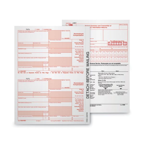 1099-NEC Tax Forms, Fiscal Year: 2023, Five-Part Carbonless, 8.5 x 3.5, 3 Forms/Sheet, 50 Forms Total - Image 7