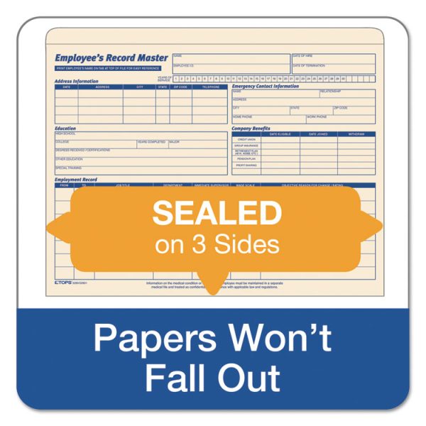 Employee Record Master File Jacket, Straight Tab, Letter Size, Manila, 20/pack - Image 5