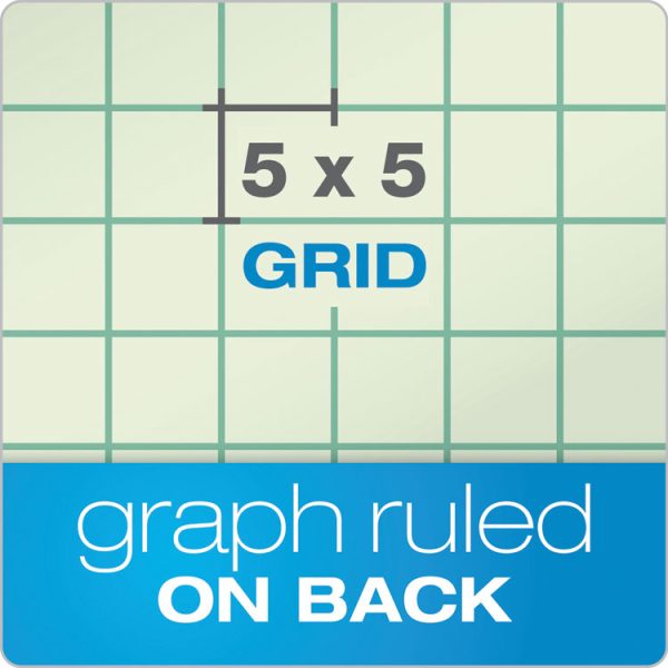 Engineering Computation Pads, Cross-Section Quadrille Rule (5 Sq/in, 1 Sq/in), Green Cover, 100 Green-Tint 8.5 X 11 Sheets - Image 2