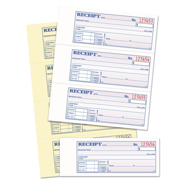 Money and Rent Receipt Books, Account + Payment Sections, Two-Part Carbonless, 7.13 x 2.75, 4 Forms/Sheet, 400 Forms Total - Image 2