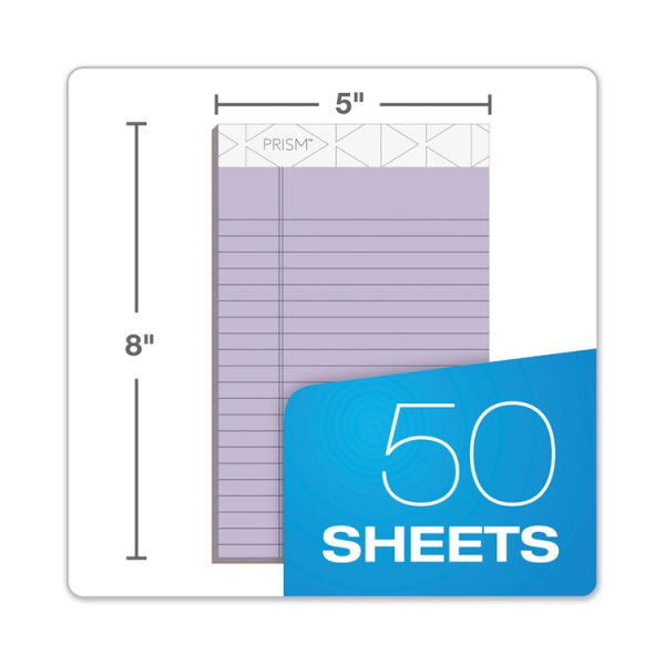 Prism + Colored Writing Pads, Narrow Rule, 50 Pastel Orchid 5 X 8 Sheets, 12/pack - Image 3