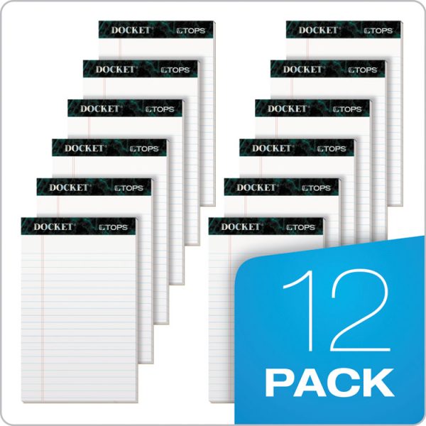 Docket Ruled Perforated Pads, Narrow Rule, 50 White 5 X 8 Sheets, 12/pack - Image 6