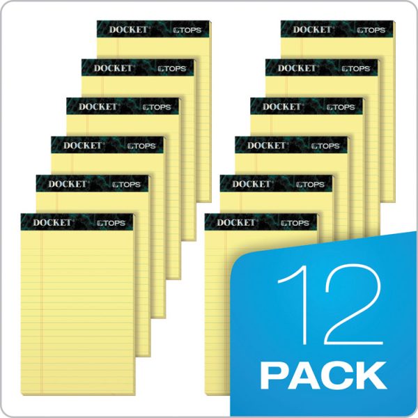 Docket Ruled Perforated Pads, Wide/legal Rule, 50 Canary-Yellow 8.5 X 14 Sheets, 12/pack - Image 7
