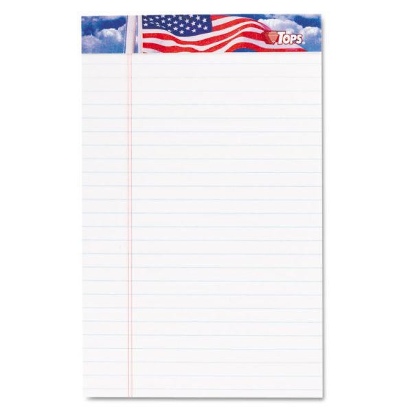 American Pride Writing Pad, Narrow Rule, Red/white/blue Headband, 50 White 5 X 8 Sheets, 12/pack - Image 2