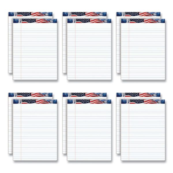 American Pride Writing Pad, Wide/legal Rule, Red/white/blue Headband, 50 White 8.5 X 11.75 Sheets, 12/pack - Image 2