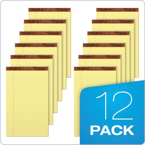 "The Legal Pad" Plus Ruled Perforated Pads With 40 Pt. Back, Wide/legal Rule, 50 Canary-Yellow 8.5 X 14 Sheets, Dozen - Image 7