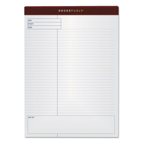 Docket Gold Planning Pads, Project-Management Format, Quadrille Rule (4 Sq/in), 40 White 8.5 X 11.75 Sheets, 4/pack