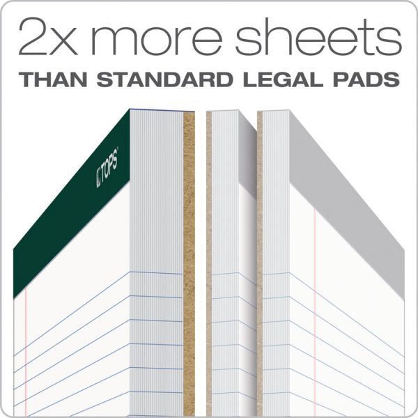 Double Docket Ruled Pads, Narrow Rule, 100 White 8.5 X 11.75 Sheets, 4/pack - Image 2