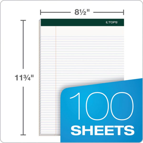 Double Docket Ruled Pads, Narrow Rule, 100 White 8.5 X 11.75 Sheets, 4/pack - Image 3