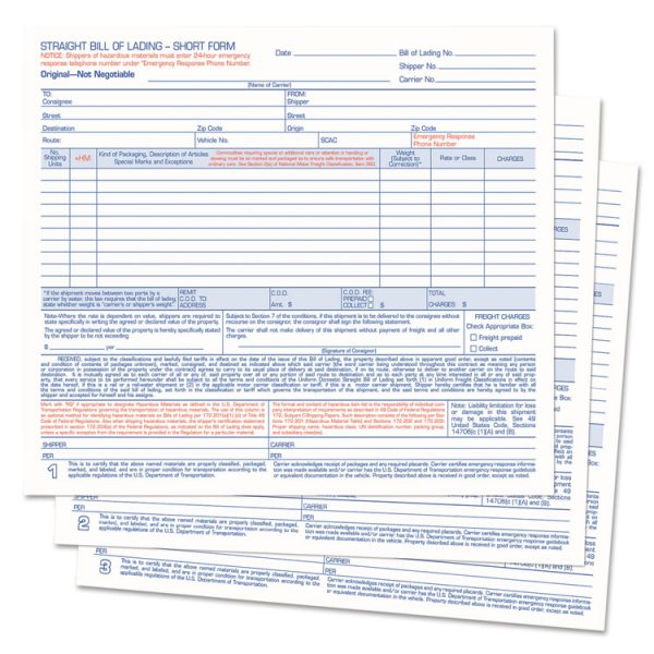 Hazardous Material Short Form, Three-Part Carbonless, 7 x 8.5, 250 Forms Total - Image 2