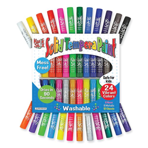 Kwik Stick Tempera Paint, 3.5", Assorted Colors, 24/Pack - Image 3
