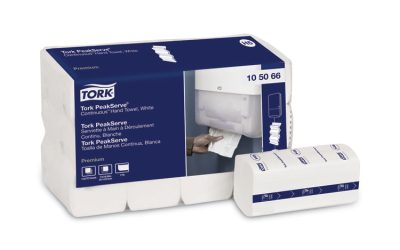 PeakServe Continuous Hand Towel, 1-Ply, 7.91 x 8.85, White, 270 Wipes/Pack, 12 Packs/Carton