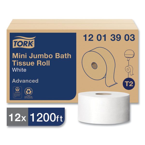 Advanced Jumbo Bath Tissue, Septic Safe, 1-Ply, White, 3.48" x 1,200 ft, 12 Rolls/Carton - Image 2