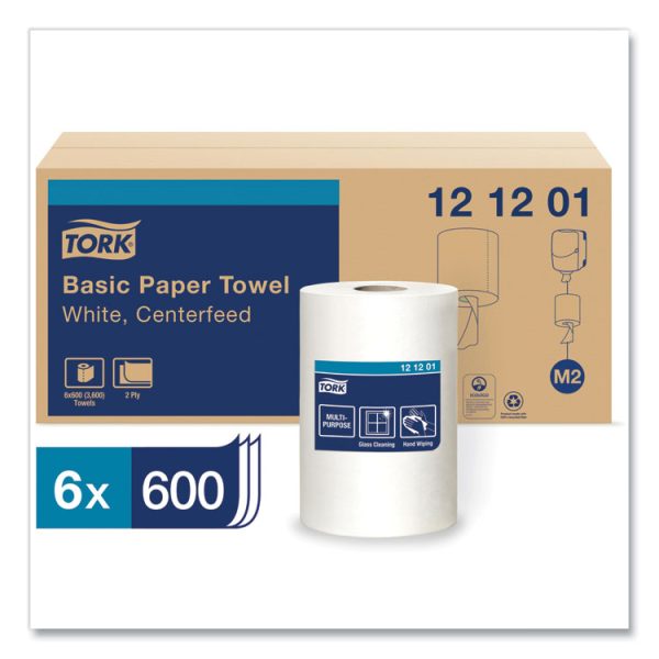 Advanced Centerfeed Hand Towel, 2-Ply, 9 X 11.8, White, 600/roll, 6/carton - Image 2